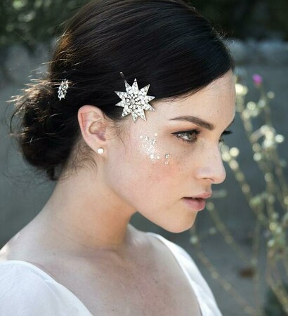 star clips, wedding hairpins and stars