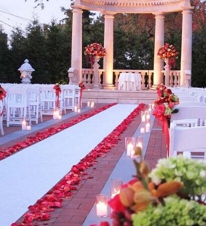 ceremony, reception and arch