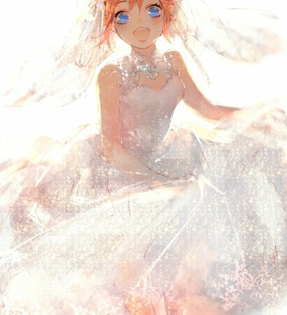 anime girl, wedding dress and gintama