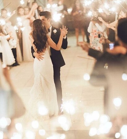 bride, groom and coupledancing