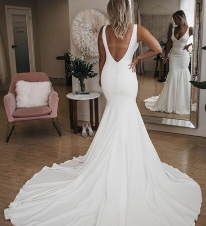 bride, dress and simple