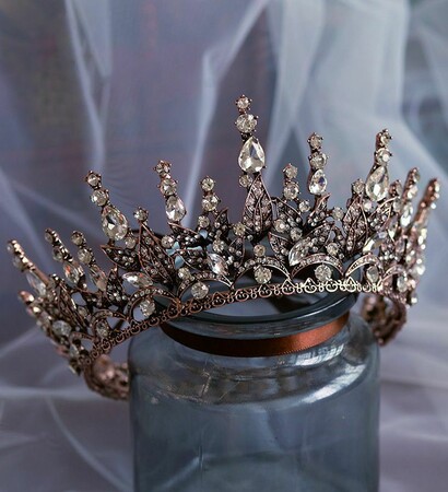 tiara, bridal hair accessories and black tiara