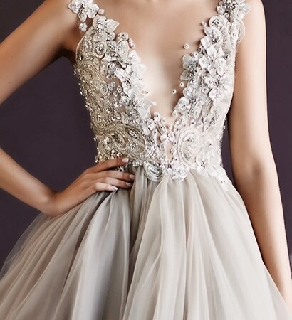 bridal dress, dress and crystal