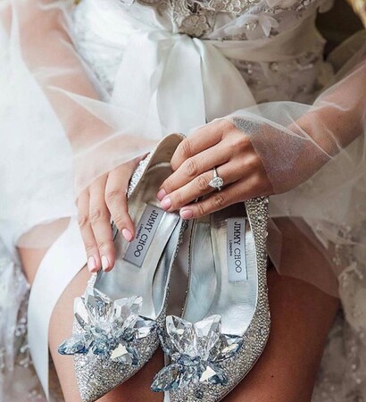heels, Jimmy Choo and wedding dress
