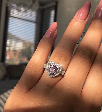 wedding ring, pink and nails