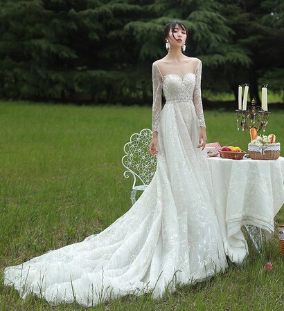 wedding dress 2019, girl and beading