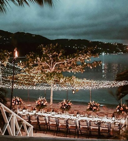 lights, dinner party and reception