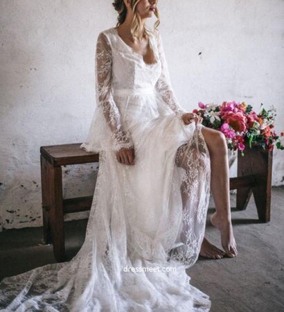 bridal, lace wedding dress and beach wedding