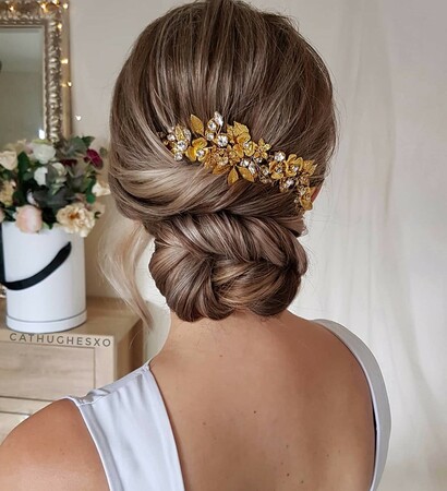 jewelry, bun and wedding hair