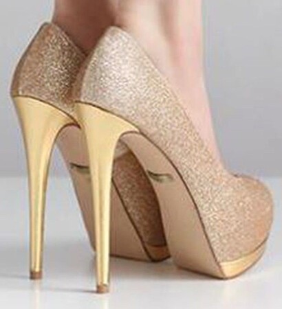 glitter, gold and wedding shoes