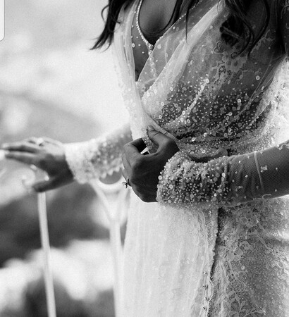dress, bridal and ring