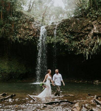 water, groom and couple