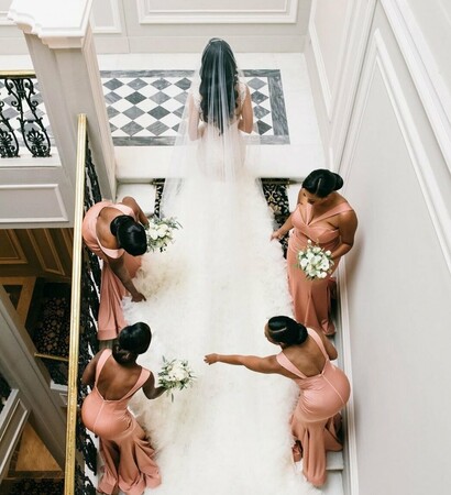 white, bridesmaids and dress