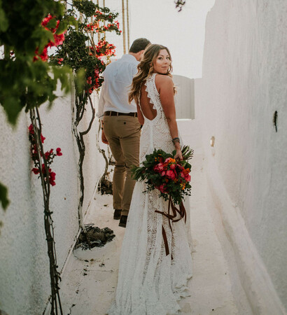 bride, couple and love