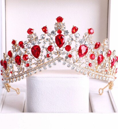 wedding accessories, bridal hair accessories and red rhinestone