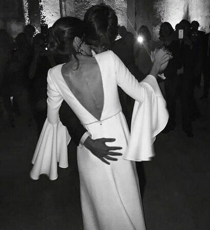 dress, white and hair