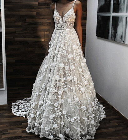 fashion, wedding dress and evening gown