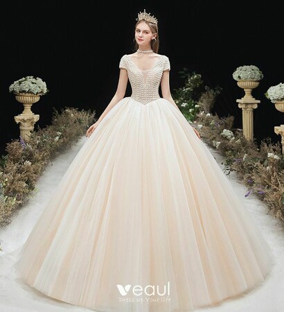 tulle wedding gown, beading and girl