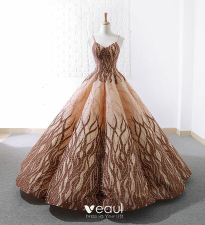 bride, brown dress and dancing dress