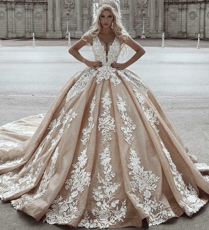 wedding ball gowns, gold wedding dress and wedding ball gown