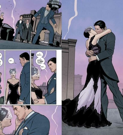 bruce wayne, selina kyle and batman