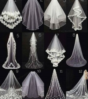 elegant, veils and types