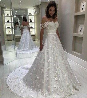 off the shoulders, white and butterflies