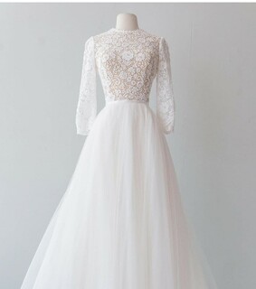 flowers, embroidery and gown