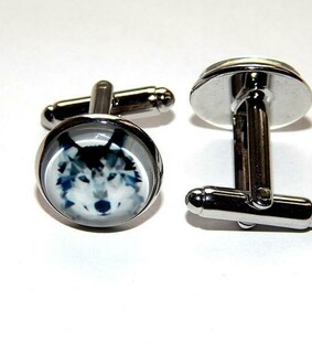 etsy, wolf cufflinks and fathers day gift