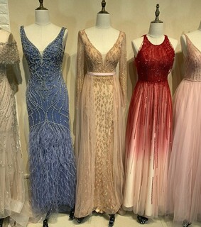 beadeddress, formalgown and longsleeve