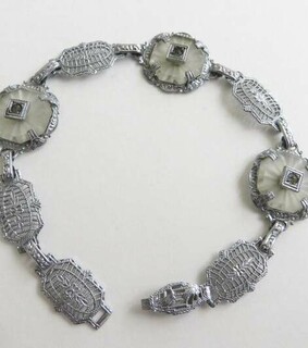 camphor jewelry, wedding bracelet and art deco bracelet
