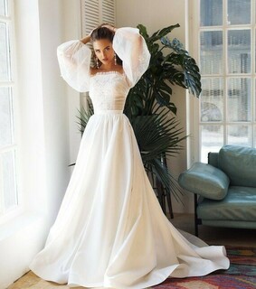 aesthetic, puffy sleeves and bride