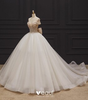 girl, bride and tulle wedding gown
