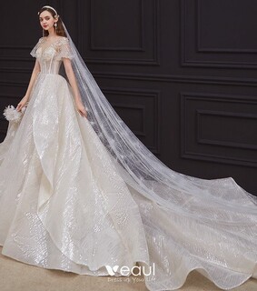 bridal gown, puffy sleeves and girl
