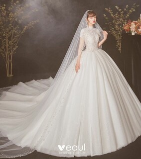 high neck wedding dress, bridal and bride
