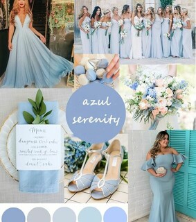 vestido, azul serenity and madrinhas