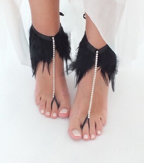 gothic, foot jewelry and barefoot sandals