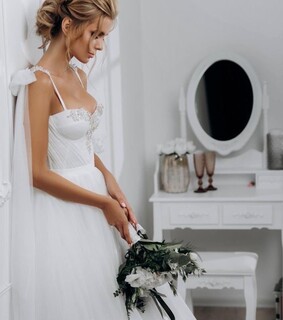 wedding dress, bridal and bride