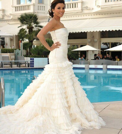 eva longoria, wedding dress and sexy