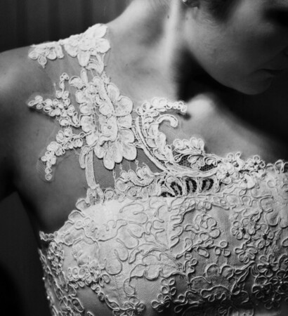lace, one-shoulder and bridal