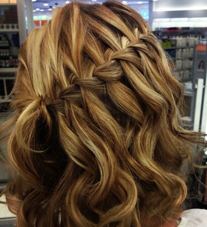 waterfall, fashion and braid hair