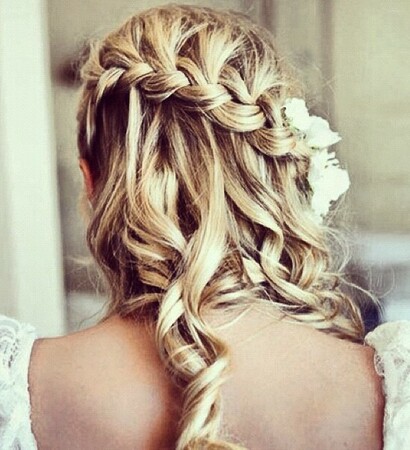 bride, flowers and braod