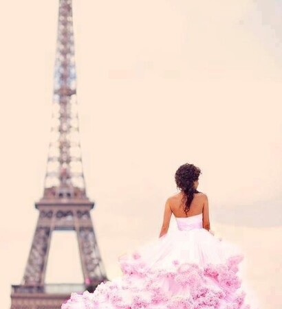 pink dress, romantic and ruffle