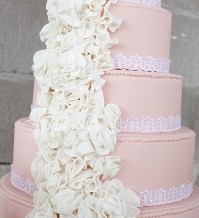 pink wedding cake