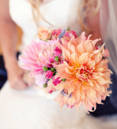 wedding dress, pink and flowers