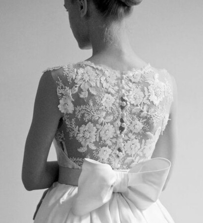black and white, bow and lace