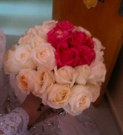 off white, pink and bride