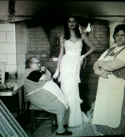 wedding gown, village and rural