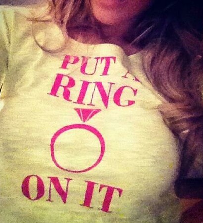 t-shirt, make-up and ring
