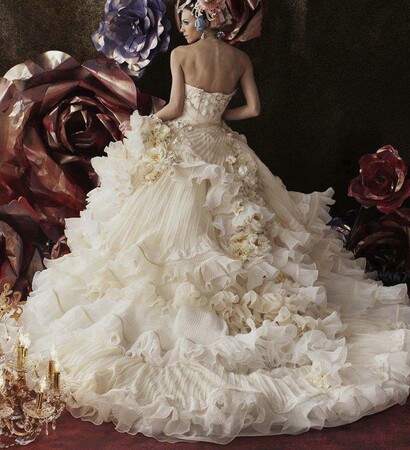 long dress, fashion and wedding outfit